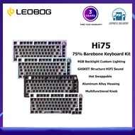 (Available in stock)LEOBOG Hi75 Aluminum BareBone Keyboard Kit 75% RGB Light Hot Swappable Custom Ke