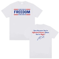 Justice for Charlie Kirk Men and Women Freedom Harajuku Fashion Aesthetics Cotton T-shirt Top