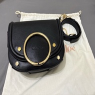 SEE BY CHLOE MARA 粒面牛皮 翻蓋斜背包