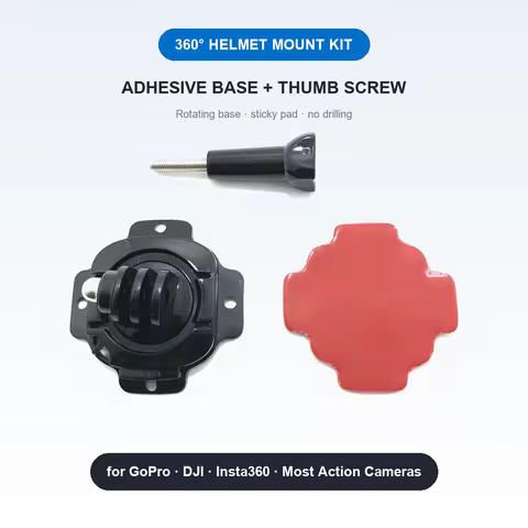 Helmet Mount Kit 360 Rotation Adhesive Sticker Pad with a Thumb Screw for GoPro Hero DJI Osmo Insta3