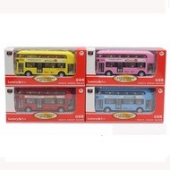 Sound Light 1:50 Metal Double-decker Tour London City Bus Pull Back Toy Kid Car