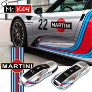 [Mr.Key]Martini Style modify Key Case Cover for Porsche Macan Panamera 718 Cayman Cayenne 911 Taycan
