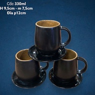 Ly  Cốc Bầu Có Quai 300ml - Cốc Tách Trà Gốm Sứ Bát Tràng