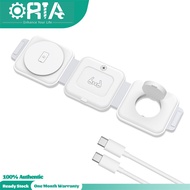 ORIA 3 In 1สถานีที่ชาร์จพับเก็บได้แม่เหล็กที่ชาร์จแบบไร้สายแผ่นชาร์จอย่างเร็วไร้สาย15W ใช้ได้กับ iPh
