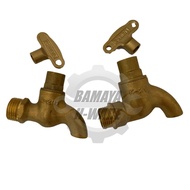 1/2 Brass Loose Key Bib Tap. Kepala Paip Air dengan kunci