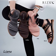 SANDALS SHOES Rizka Women Sandals Liana Flat Sandal Perempuan Bertali Kasut Raya Wanita