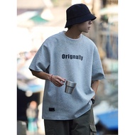 Trendy gray short sleeved T-shirt for men's style loose couple outfit, T-shirt for men's clothing, t