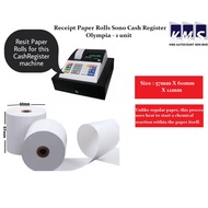 Receipt Paper Rolls Sono Cash Register Olympia - 1 unit