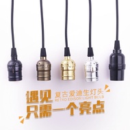 American Retro Lamp Holder E26/E27 Screw Lamp Holder with Wire Edison Bulb with Switch DIY Chandelie