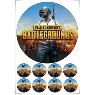 EDIBLE IMAGE PUBG 7 INCH 1 PC, 1.6 INCH 8 PCS