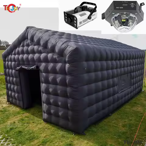 7x5m Disco Light N Fog Machine Black Cube Blow Up Bar Tent Inflatable Nightclub Portable Inflatable 