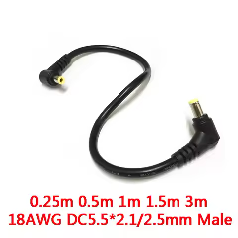 DC Power Plug 5.5 x 2.5mm Male To Male DC5.5*2.1mm 90 degree for CCTV pc laptop power supply Adapter