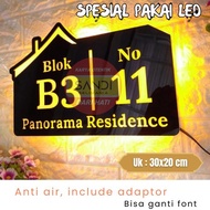 Papan Nomor Rumah Led Acrylic | Nomer Rumah Led | No Rumah Menyala