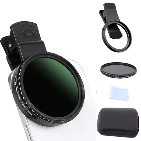 67mm Lens Filter Kit with Mobile Phone Lens Clip Variable ND2-ND400 Filter for iPhone 16 15 14 Pro M