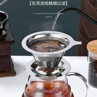 漏斗 funnel 【95%好评率】咖啡过滤器 304不锈钢双层加厚密手冲咖啡壶漏斗滤杯咖啡粉过滤网现货 热卖 25-2-24