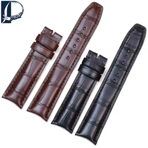 Pesno Suitable for Baume & Mercier CLIFTON Men Watchband Crocodile Leather Watch Strap with Bamboo G