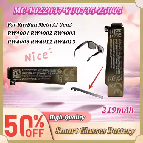 For RayBan Meta AI Gen2 RW4001 RW4002 RW4003 RW4006 RW4011/4013 Smart Glasses Replacement Battery MC