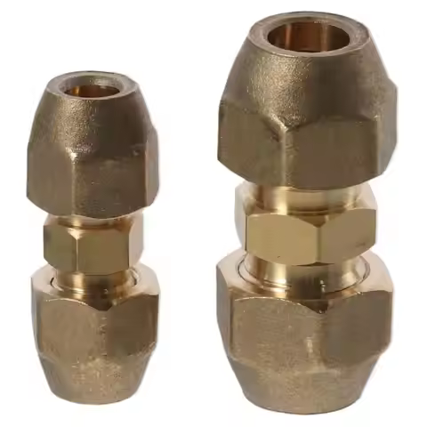 2pcs Copper 3/8Inch and 1/4Inch Copper Pipe Butt Joint Silver 3/8Inch Welding Free Extension Pipe Jo