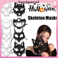 24h Shipping Halloween Party Skull Mask Long Teeth Skeleton Half Face Mask Cosplay Halloween Costume