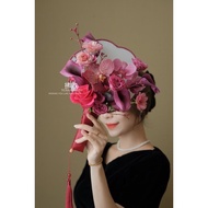 MERAH Chinese Vintage/ fan, red Chinese new year fan, folding fan, Chinese new year decoration,/ fan