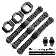 Metal Watch Strap men Stainless Steel modified Carved Watchband Case for Casio DW5000 DW-5600/5610 G
