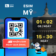 eSIM du lịch Mỹ - Gói theo ngày ( 15 - 30 ngày) - Gohub gửi eSIM qua email