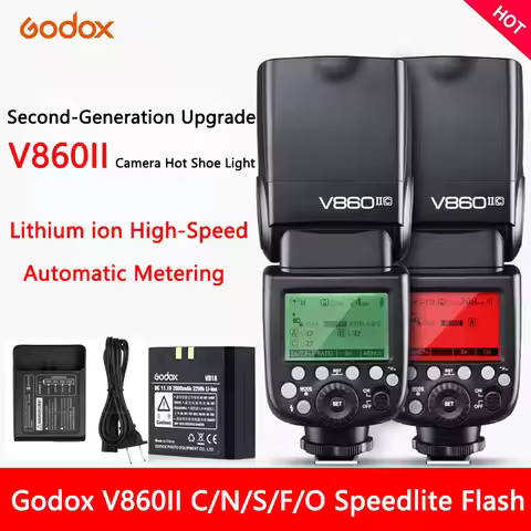 Godox V860II Flash C/N/S/F/O GN60 TTL HSS Li-ion Battery Speedlite Flash 2.4G Wireless X System With