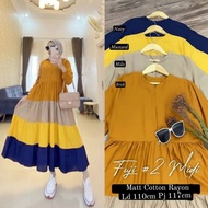 FUJI MIDI DRESS Midi Dress Wanita Lengan Panjang Baju Gamis Dress