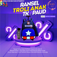 KAEL BAGS - Tas Troli Anak Laki Laki TK Karakter - Tas Dorong Anak Laki Laki TK - Tas Koper Anak Imp