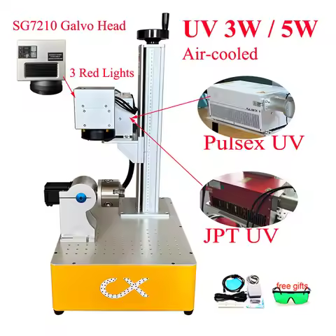 JPT UV 3 Red Light SG7210 Galvo Head Air Cooled UV Laser Marking Machine PluseX 3W 5W for Engraving 