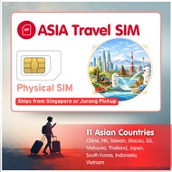 ASIA SIM Card (Physical, SG Shipping) - 3GB Daily High Speed + Unlimited,11 Asian Countries. 5  - 15