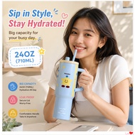 C43 Hot&Cold 24oz/710ml 316 Stainless Steel Vacuum Tumbler Leak-Resistant 2 in 1 Drinking W/Straw