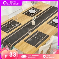 PVC Dining Table Mat Set Waterproof Oil Resistant Washable Insulation Mat Dining Table Mat Household Western Food Mat Dining Plate Mat