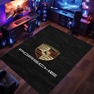 Supercar Racing Track Printed Gaming Rug Porsche 911 GT3 Model Design Anti-Slip Flannel Mat for Boys