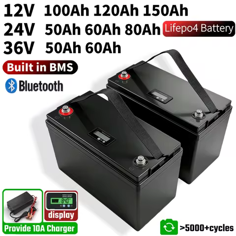 Lifepo4 12V 24V 36V 50Ah 60Ah 80Ah 100Ah 120Ah 150Ah Lithium iron Battery For Solar System RV Campin