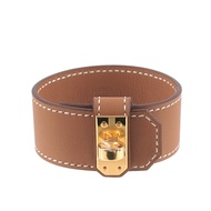 【Hermes 愛馬仕】T1 金釦 Swift皮 Kelly Twist手環(金棕色)/ 平行輸入