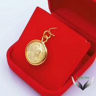 จี้เหรียญรัชกาลที่ 5 กรอบทองไมครอนอย่างดี ด้านหลั้งพระพุทธชินราช ขนาด 1.6 X 2.5 ซม.