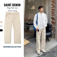 Men's BEIGE KAKI JEANS - SAINT DENIM - BEIGE STRAIGHT KAKI PANTS
