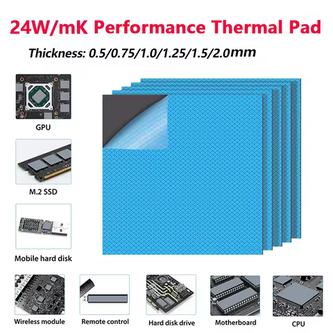 24W/MK GPU CPU Thermal Pad Heatsink Cooling Conductive Silicone Pad High Quality Thermal Pad thermal