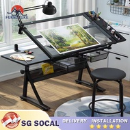 F Home Drawing Table Adjustable Art Craft Drawing Hobby Table Writing Studio Desk With Drawers Computer Designer Desk Mobile Desk With Top