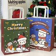 YQ insChristmas Gift Bag Small PA Dog Portable Gift Bag Niche Christmas Kraft Paper Packaging Candy Paper Bag