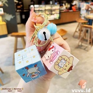GANTUNGAN Rubik's cube cartoon keychain bell / cute cartoon keychain / rubik's cube keychain
