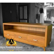 Minimalist tv TABLE TEAK BUFET tv (tv table decorative table console table)