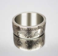 澳大利亞硬幣戒指 50 美分 1982 年男士硬幣戒指 女士硬幣戒指