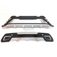 Perodua Aruz Front &amp; Rear Bumper Guard Bodykit with daylight + running signal bumper protector