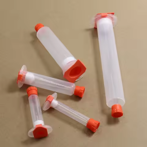 Transparent PP Tube Flux Container USA Type Dispensing Needle Tips Plastic Syringe Barrel 3CC 5CC 10