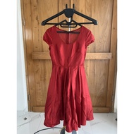 Red evening dress gown / S