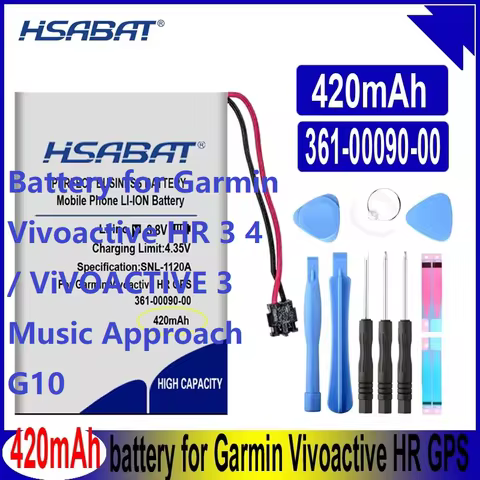Battery for Garmin Vivoactive HR 3 4 / ViVOACTIVE 3 Music Approach G10