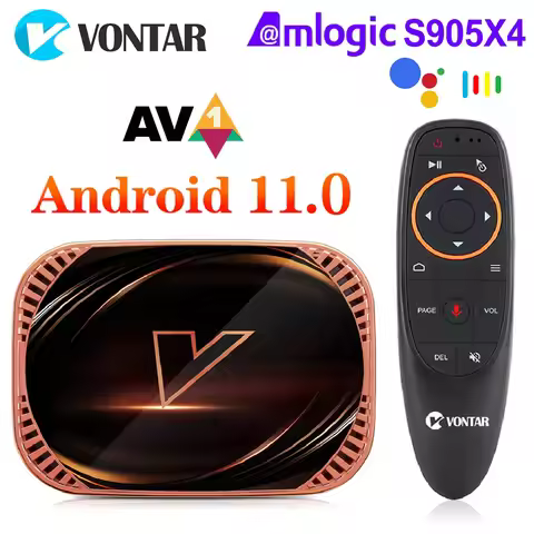 VONTAR X4 Smart TV Box Android 11 4GB 128G 32GB 64GB Amlogic S905X4 Support Dual Wifi BT AV1 Media P