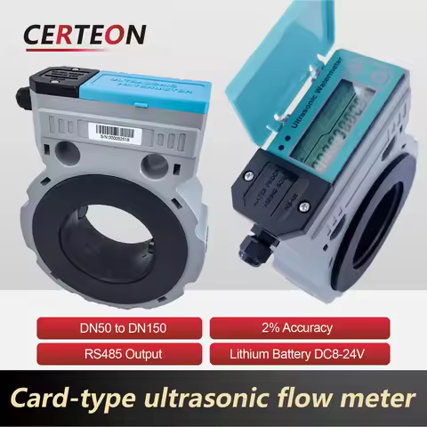 ASW-1-K DN50-DN150 Ultrasonic Water Flow Meter IP68 RS485 Battery Powered Smart Meter for Pipe Mount